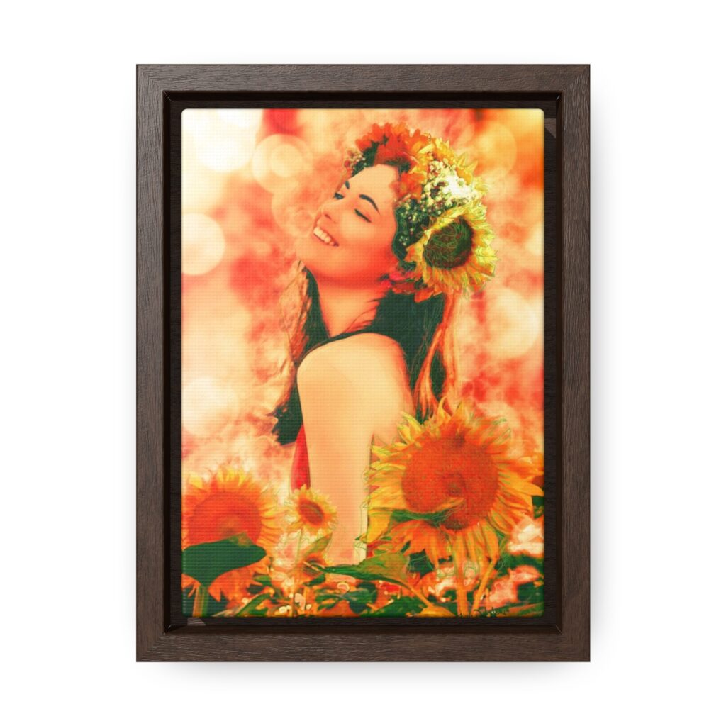 Sunflower Lover - Vertical Framed Premium Gallery Wrap Canvas