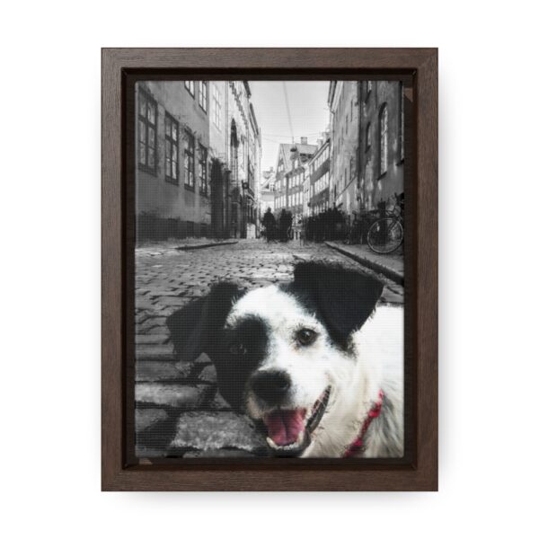 Patch in Almost Black&White - Vertical Framed Premium Gallery Wrap Canvas