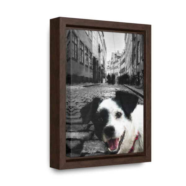 Patch in Almost Black&White - Vertical Framed Premium Gallery Wrap Canvas