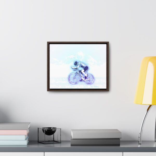 The Lone Biker - Horizontal Framed Premium Gallery Wrap Canvas