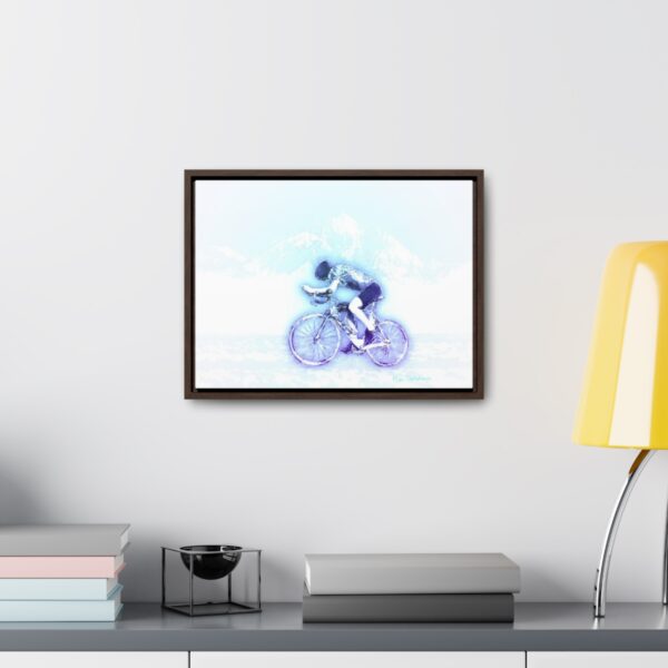 The Lone Biker - Horizontal Framed Premium Gallery Wrap Canvas