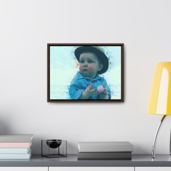 Little Babe Waiting - Horizontal Framed Premium Gallery Wrap Canvas