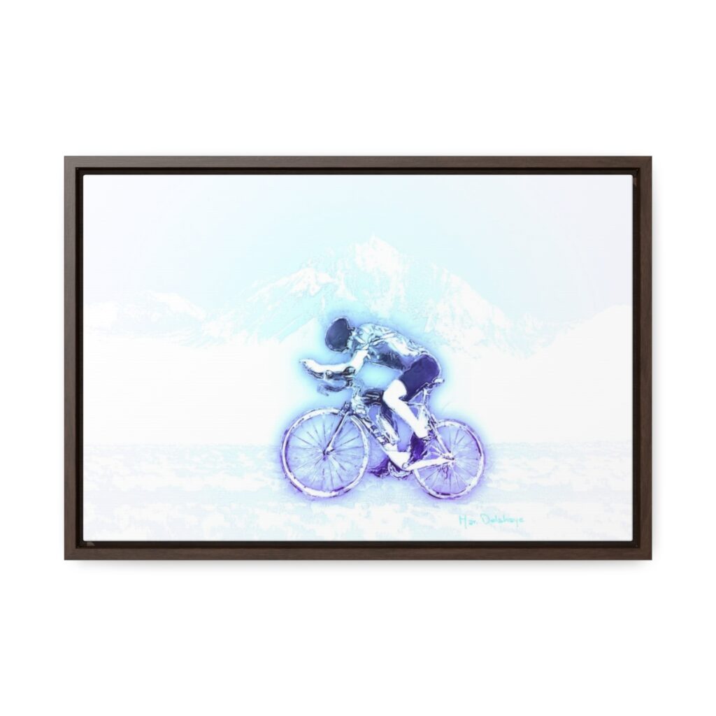 The Lone Biker - Horizontal Framed Premium Gallery Wrap Canvas