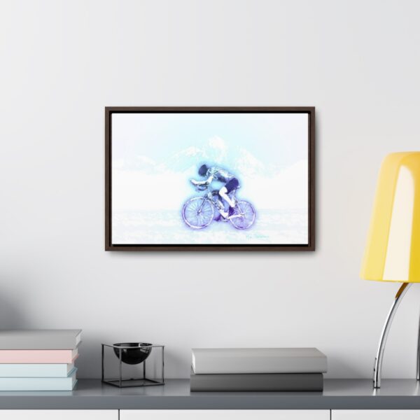 The Lone Biker - Horizontal Framed Premium Gallery Wrap Canvas