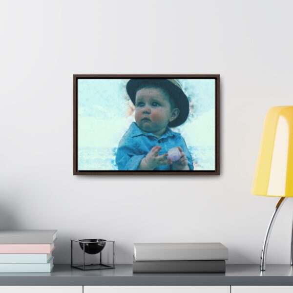 Little Babe Waiting - Horizontal Framed Premium Gallery Wrap Canvas