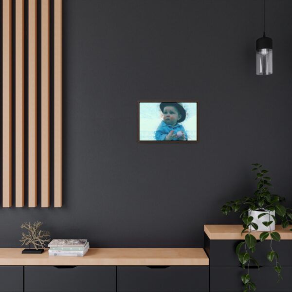 Little Babe Waiting - Horizontal Framed Premium Gallery Wrap Canvas