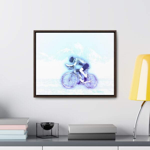 The Lone Biker - Horizontal Framed Premium Gallery Wrap Canvas