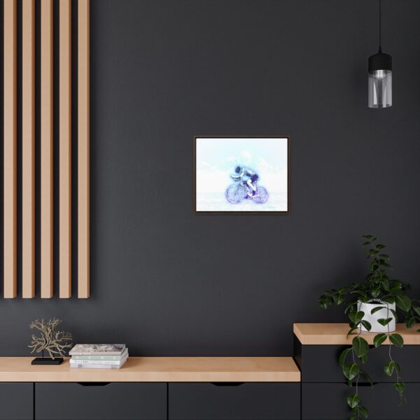 The Lone Biker - Horizontal Framed Premium Gallery Wrap Canvas