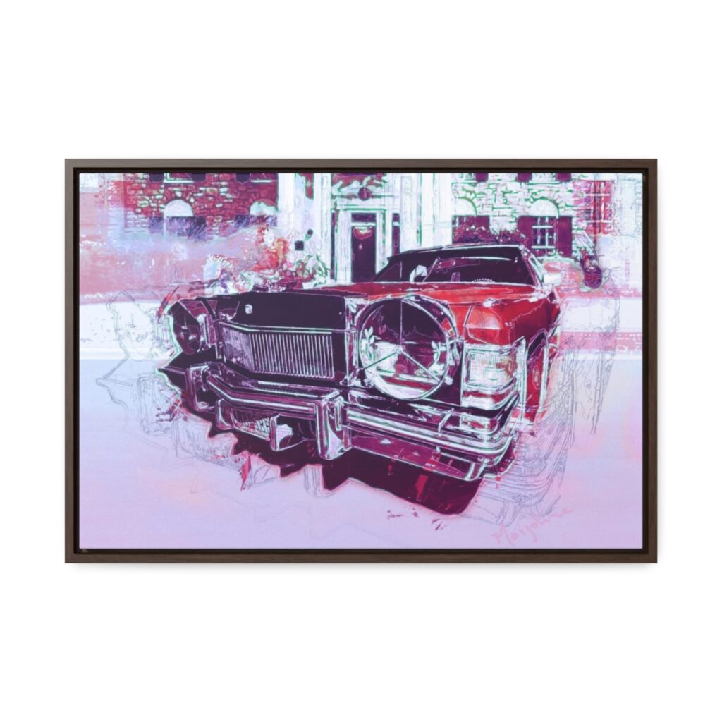Elvis' Cadillac parked in front of Graceland - Gallery Canvas Wrap, Horizontal Frame