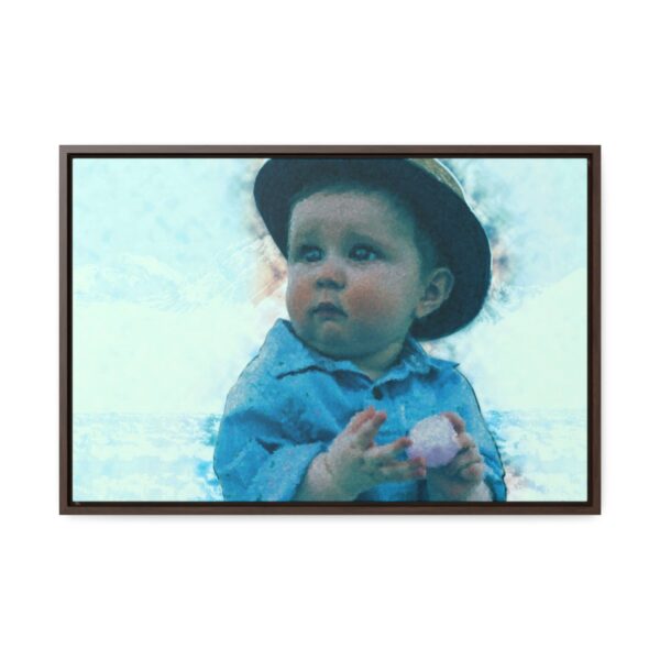 Little Babe Waiting - Horizontal Framed Premium Gallery Wrap Canvas