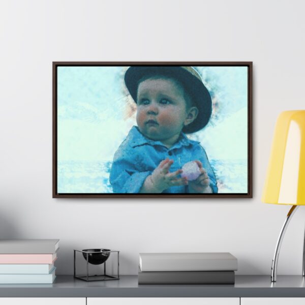 Little Babe Waiting - Horizontal Framed Premium Gallery Wrap Canvas