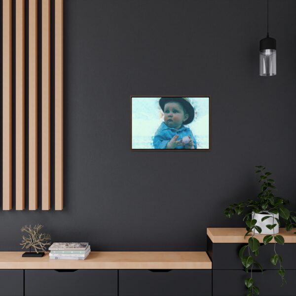 Little Babe Waiting - Horizontal Framed Premium Gallery Wrap Canvas