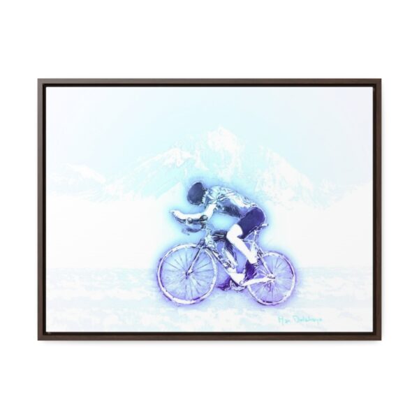 The Lone Biker - Horizontal Framed Premium Gallery Wrap Canvas