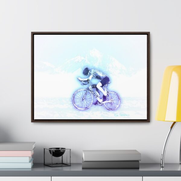 The Lone Biker - Horizontal Framed Premium Gallery Wrap Canvas