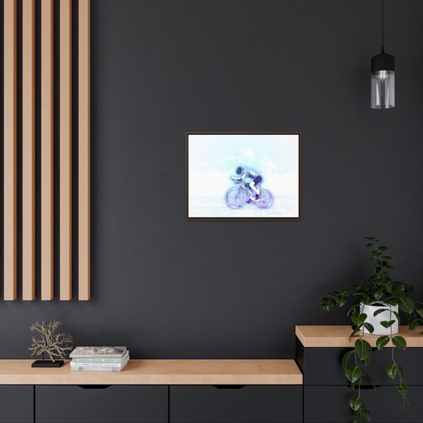 The Lone Biker - Horizontal Framed Premium Gallery Wrap Canvas