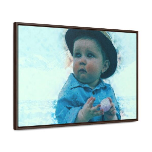 Little Babe Waiting - Horizontal Framed Premium Gallery Wrap Canvas