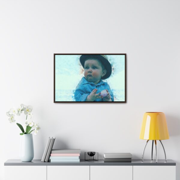 Little Babe Waiting - Horizontal Framed Premium Gallery Wrap Canvas