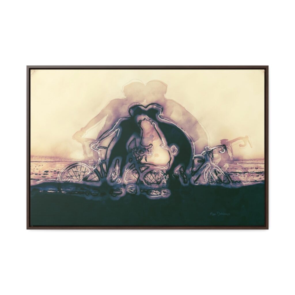 Biker Love - Horizontal Framed Premium Gallery Wrap Canvas