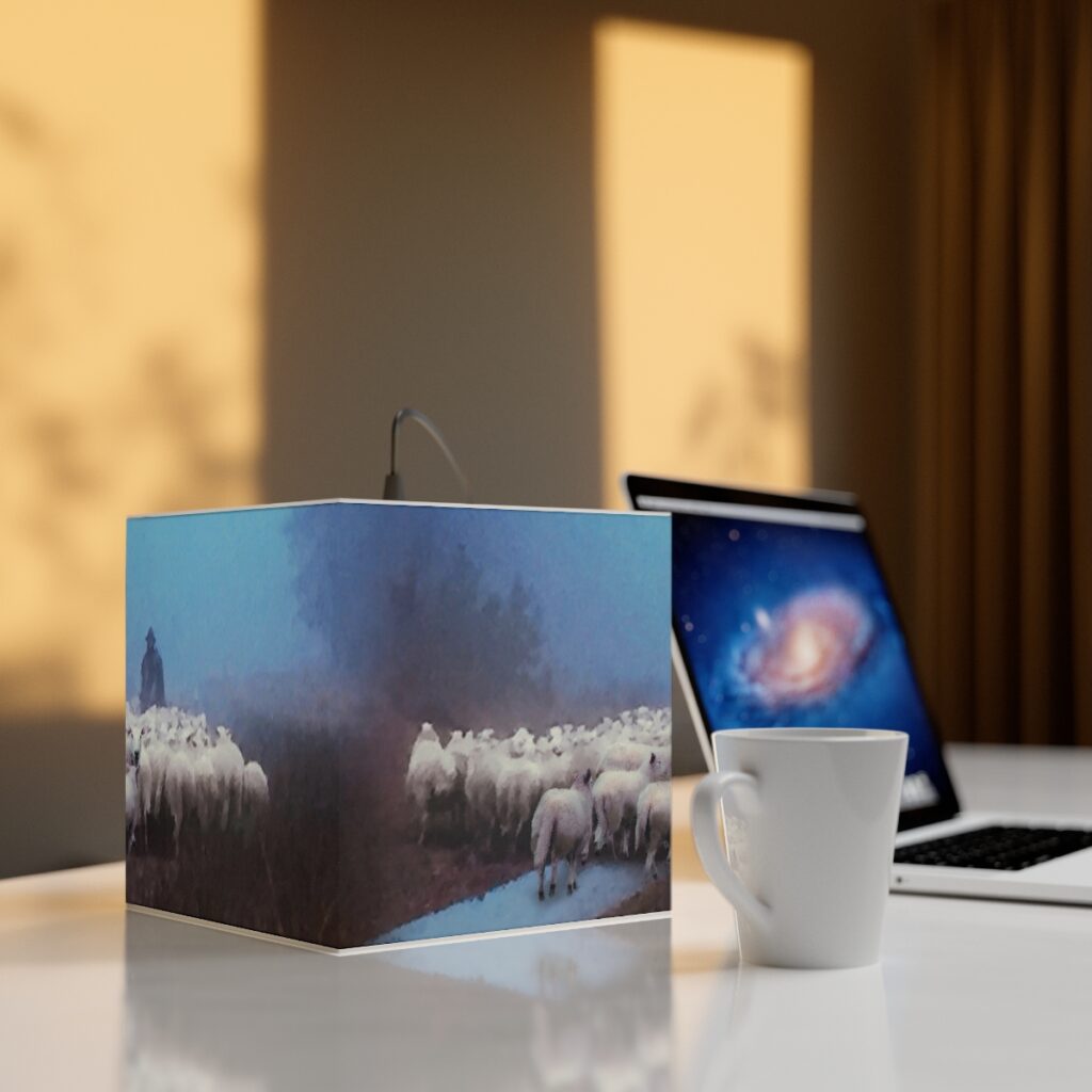 Mist lifting on  flock - Personalized Lamp