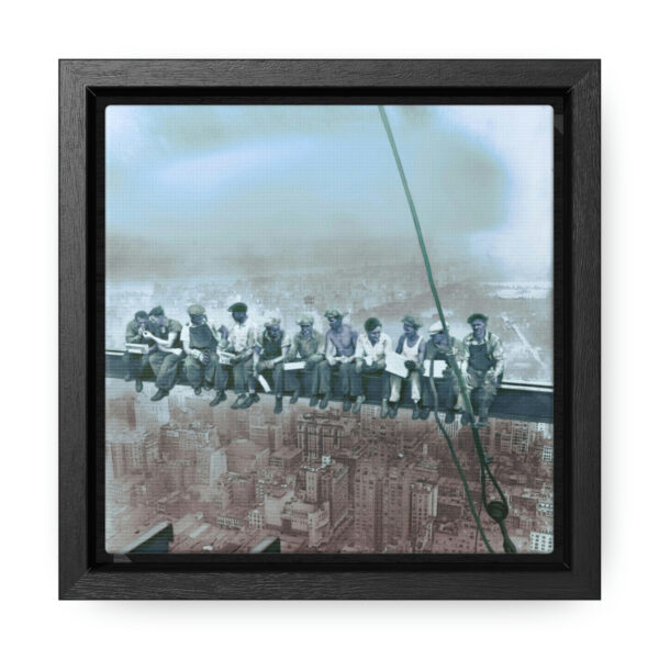 Lunch Atop a Skyscraper - Gallery Canvas Wraps, Square Frame