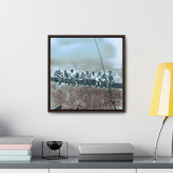 Lunch Atop a Skyscraper - Gallery Canvas Wraps, Square Frame