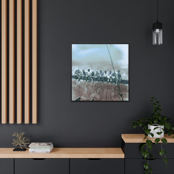 Lunch Atop a Skyscraper - Gallery Canvas Wraps, Square Frame