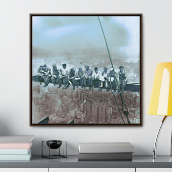 Lunch Atop a Skyscraper - Gallery Canvas Wraps, Square Frame